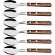 Jogo 6 Colheres Mesa Polywood Aço Inox Tramontina Com Cabo De Madeira Castanho